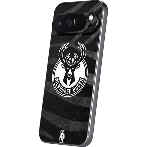 NBA Milwaukee Bucks Animal Print Black Pixel 9 Pro XL Skin